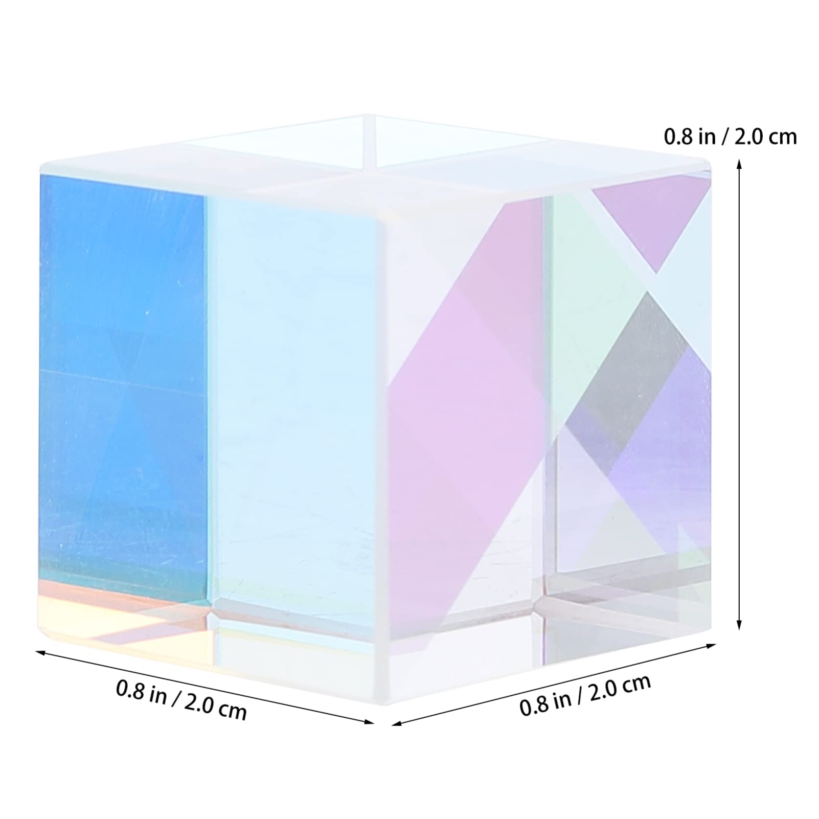 KALLORY 1Pc Square Optical Prism Tabletop Decoration Crystal Ornament for Home Decor Present Creates Rainbow Effects for Physics Enthusiasts