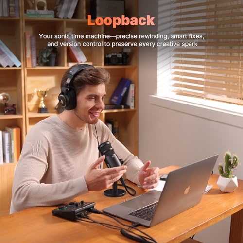 Image of MAONO USB Audio Interface Bundle: Interface with XLR Microphone Headphone 24-bit /192kHz LOOPBACK ASIO Driver for Recording Music Home-Studio Guitar Podcast Streaming PC DAW(PS22+PD100+MH700)