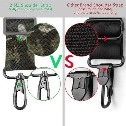 Image of ZINZ 79 inch Shoulder Strap, Extra-thick Fixed Cushion Pad and Dual Clasps Universal Replacement Strap with Metal Swivel Hooks for Laptop Bags, Luggage Bags, Camera, Crossbody(Camouflage Green)