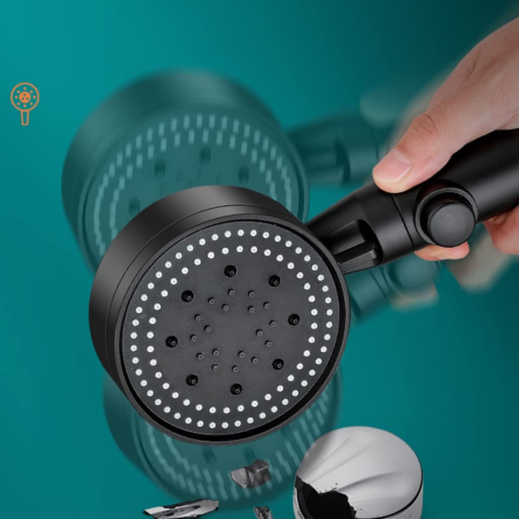 Cabezal de ducha de alta presión de 5 velocidades con soporte, cabezal de ducha de filtro de mano, ajuste universal, cabezales de ducha de baño que ahorran agua para una experiencia de ducha