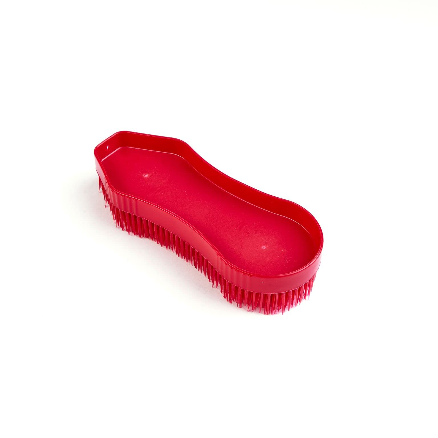 Práctico cepillo de aseo y limpieza para caballos de color rojo y talla única