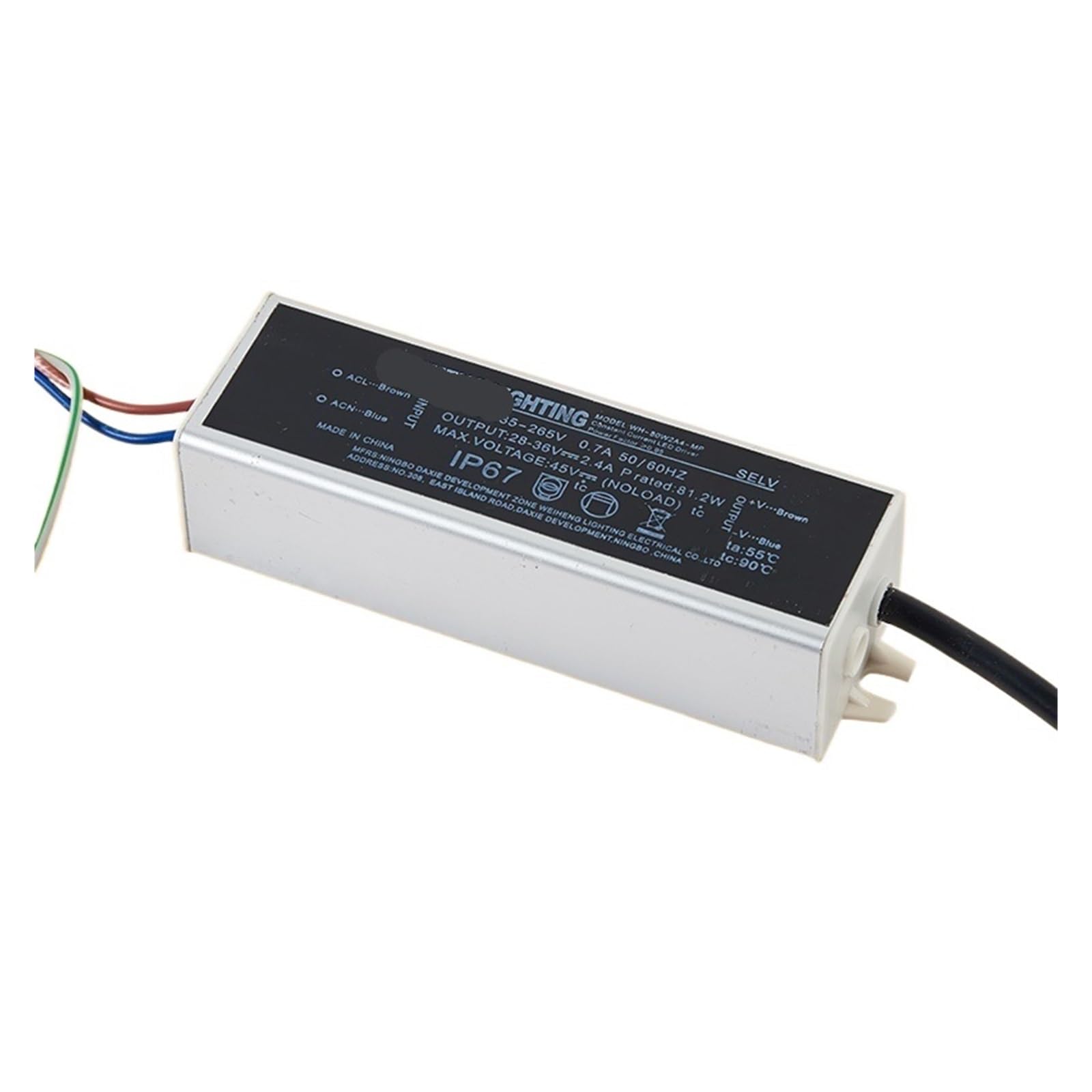 Alimentation LED ballast projecteur 80W 2400mA pour eclairage exterieur