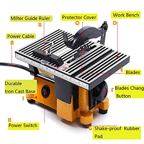 4" Mini Portable Table Saw, Mini Hobby Table Saw, Small Cutting Machine, Portable Worksite Table Saw For Diy Handmade Wooden Model Crafts, Metal, Ceramic Tile, Glass Cutting Not Cut Steel And Iron #TOP1