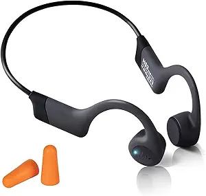 Bone Conduction Headphones, Open-Ear Wireless Bluetooth 5.3 Workout Headphones with Microphones, 20H Playtime, Waterproof Wireless Earphones for Sports, Running, Hiking, Cycling, with Earplugs asin的图片