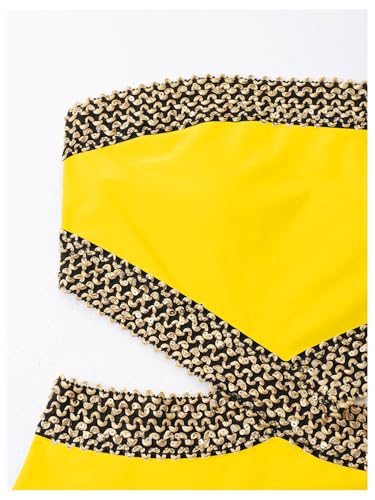 Image of Milumia Women's Stitch Detail Strapless One Piece Swimsuit Cut Out Bandeau Bathing Suit