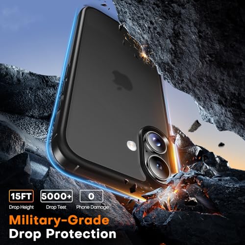 Image of TAURI for iPhone 17 Case, with Screen Protector, Matte Black | Full Camera Protection, Anti-Yellowing Military-Grade Protection Shockproof Slim Phone Case for iPhone 17