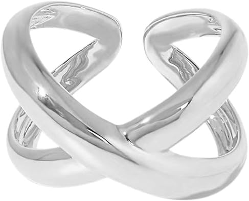 Adjustable Sterling Silver Rings 925 Sterling Silver Chunky Rings Minimalist Statement Open Silver Jewelry for Women