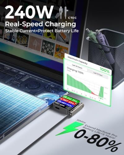 Image of 【2026 Upgraded】3-in-1 240W Invisible Stand Fast Charging Cable, Chubby USB A /C to USB C Cable, 90 Degree Type C Charger Cord (4ft) with Built-in Phone Stand, for iPhone 17 /16 Pro Max Galaxy S26 Ultra