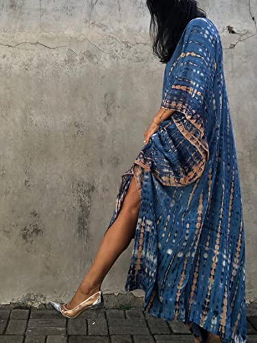 Image of Kaftan Dresses for Women Plus Size Summer Beach Dress with Print and Swim Cover Ups