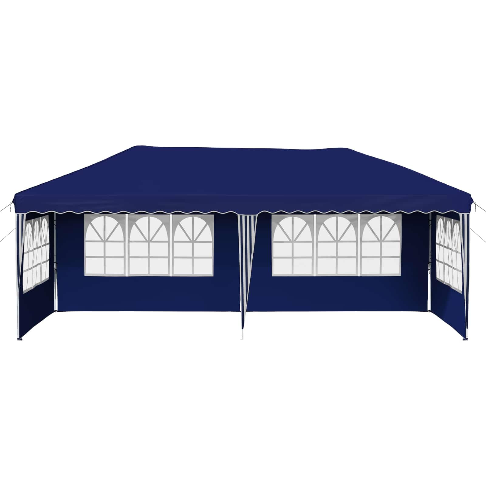 Namiot imprezowy Pop-up 575 x 289 x 245 cm, niebieski pawilon ogrodowy, namiot składany, namiot imprezowy z 4 ściankami bocznymi, odporny na warunki atmosferyczne, ochrona przed