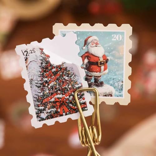 Image of WEMOL Vintage Journal Scrapbook Pack Kit for Art Journaling Bullet, Planners DIY Paper Stickers, Craft Kits Notebook, Collage Album Aesthetic Sticker (Red Christmas)
