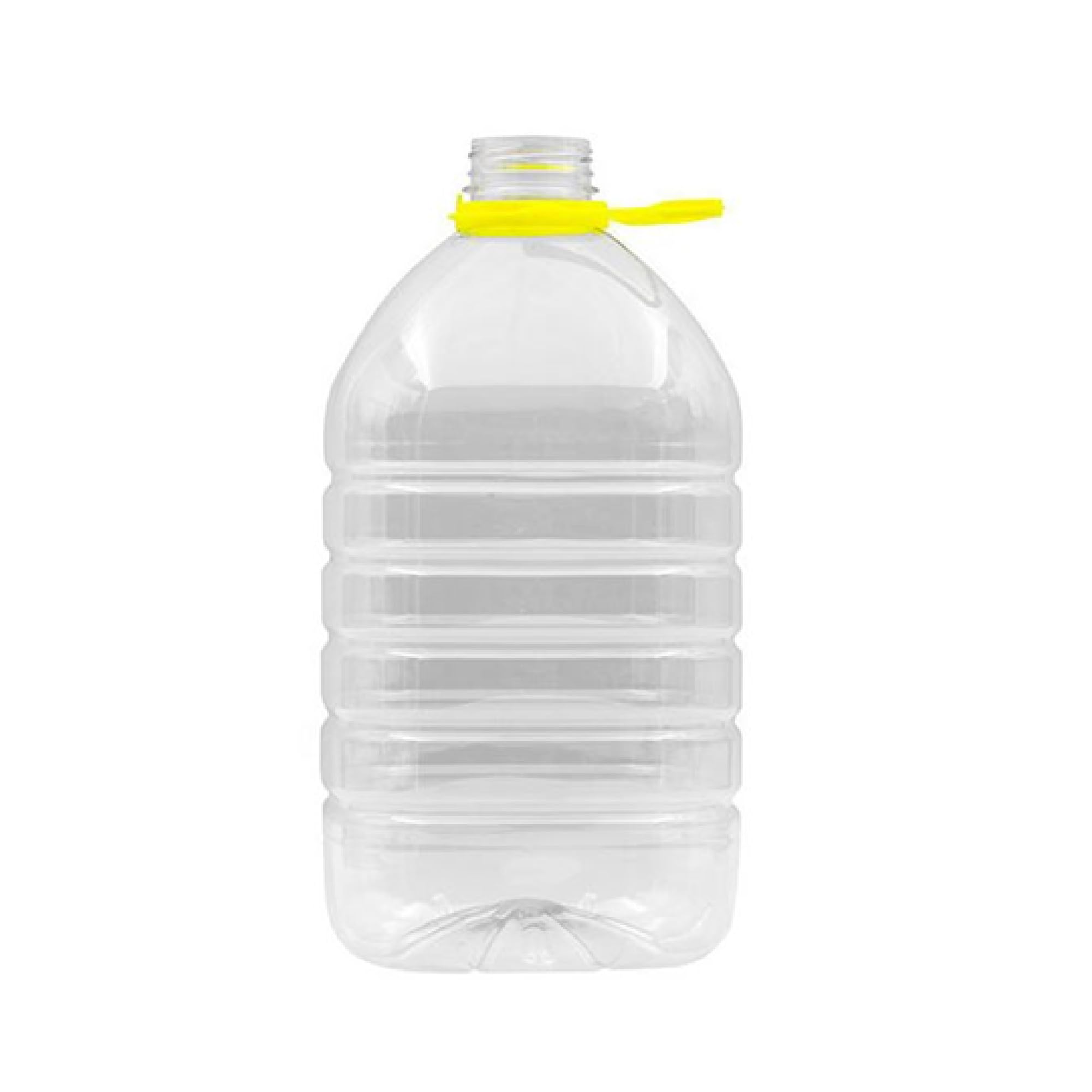 BricoQui Contenitore in Pet Bottiglia da 5 lt con Manico e Tappo a Vite Uso Alimentare Vino Olio 2 Pezzi