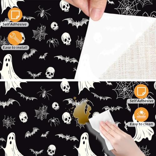 Image of Nuxovilar Ghost Halloween Party Decor Wallpaper 12x18In PVC