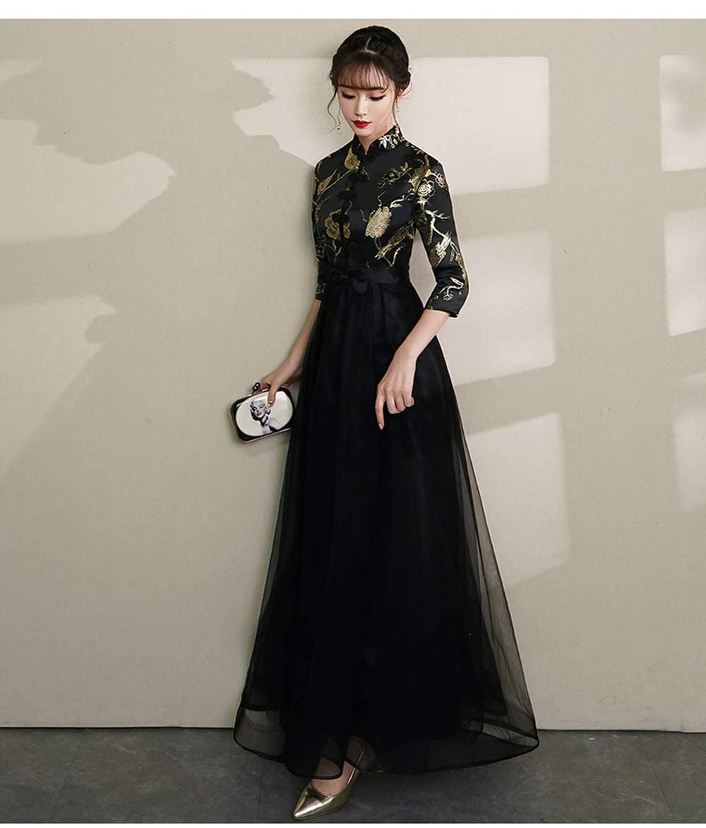 Amazon.co.jp: [INEOUT] ロングドレス 立ち襟 チャイナ風 ピアノ発表会  