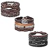 Hanpabum-18pcs-Braided-Leather-Bracelets-for-Men-Women-Woven-Cuff-Wrap-Bracelet-Wood-Beads-Ethnic-Tribal-Bracelets-Adjustable HANPABUM 18pcs Braided Leather Bracelets for Men Women Woven Cuff Wrap Bracelet Wood Beads Ethnic Tribal Bracelets Adjustable