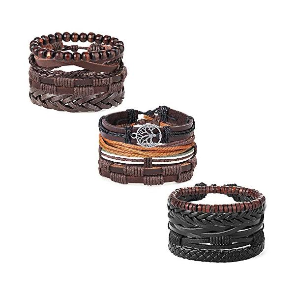 Hanpabum-18pcs-Braided-Leather-Bracelets-for-Men-Women-Woven-Cuff-Wrap-Bracelet-Wood-Beads-Ethnic-Tribal-Bracelets-Adjustable HANPABUM 18pcs Braided Leather Bracelets for Men Women Woven Cuff Wrap Bracelet Wood Beads Ethnic Tribal Bracelets Adjustable