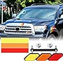 4 Sets Tri Color Grille Badge Emblem Classic Retro Tri Color Stripe Decal Sticker Decoration Accessories Car Truck Label Compatible with Toyota 4Runner Tacoma Tundra Rav4 Highlander, Yellow Orange Red