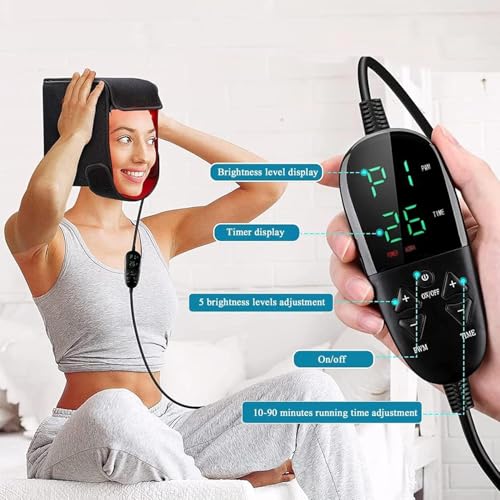 Cappello Per Terapia A Luce Rossa A Led, 215 Led 660Nm 850Nm Dispositivo Per Terapia A Led Vicino A Infrarossi Per La Perdita Dei Capelli Promuove La Cura Della Ricrescita Rapida Dei Capelli Per Uomin - 2