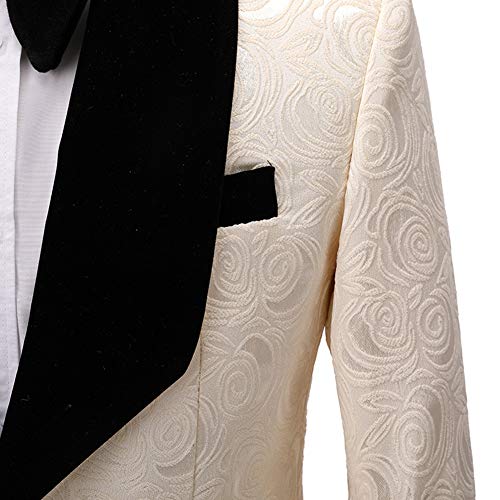 GATMSTZ Men Stylish Jacquard 2 Piece Suit Formal Shawl Lapel Wedding Prom Tuxedo4