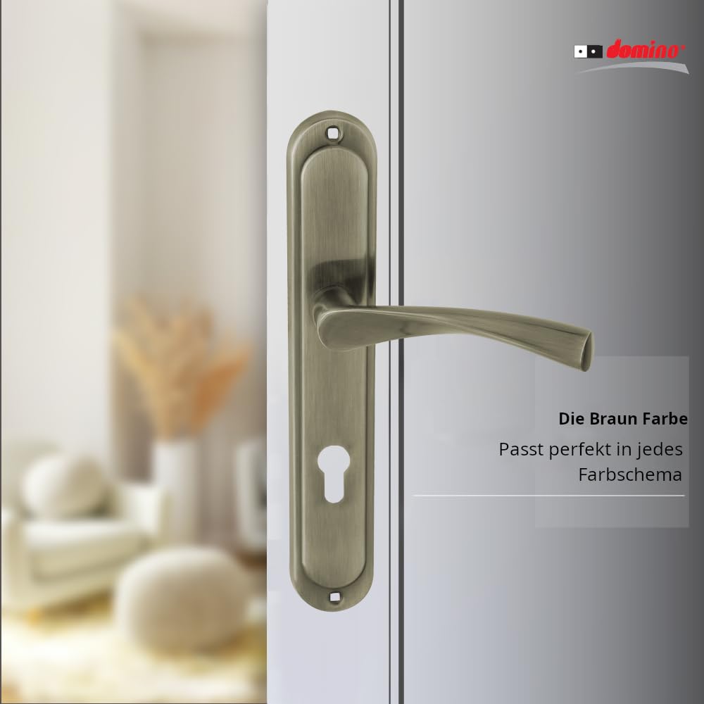 KOTARBAU® Set Di Maniglie Per Porta, 72 Mm, Targa Lunga Patina - Foto 8