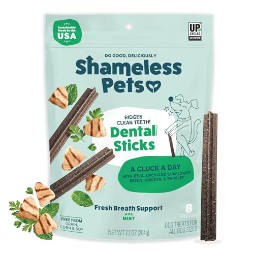 Shameless Pets Dental Treats for Dogs, A Cluck A Day - with Diges...