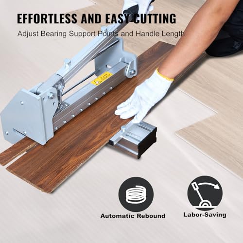 Image of VEVOR Floor Cutter 330mm, Cuts Vinyl Plank, Laminate, Engineered Hardwood, Siding, 12mm Cutting Depth Effortless and Easy Cutting, Vinyl Plank Cutter for LVP, WPC, SPC, LVT, VCT, PVC, and More