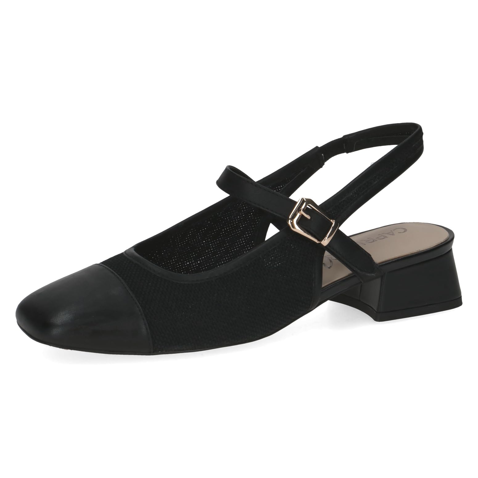CAPRICE women's pumps with heel, Black (BLACK COMB), 5.5 UK