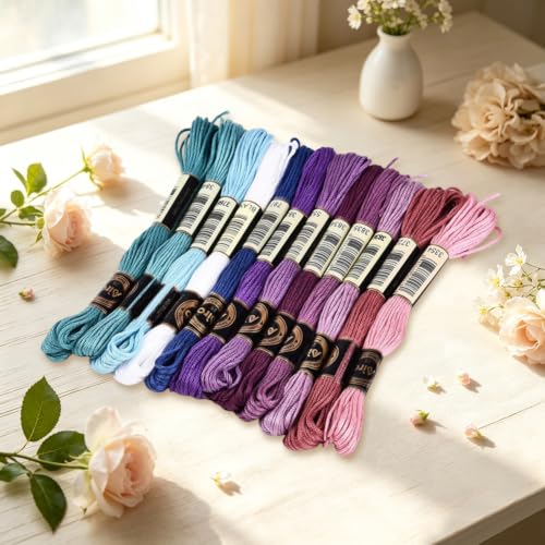 Image of 105 Yards Embroidery Floss Colored Thread for Hand Sewing DIY
