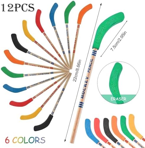 Ice Hockey Party Party Gifts Supplies with Pencils with Erasers Keychains Silicone Bracelet and Stickers for Hockey Sports Themed Birthday Party Decorations Carnival Goodie Bags Fillers Rewards — view 2