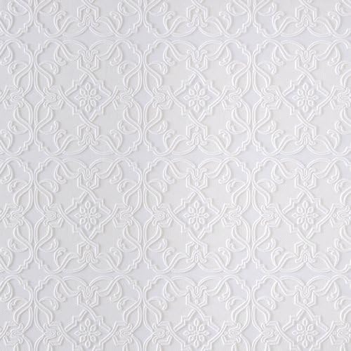 Brewster Home Fashions Maxwell White Paintable Textured Vinyl Wallpaper, RD0671