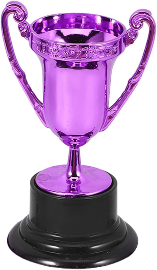 Yardwe Trophy Decoration Mini Trophy Model Award Trophy Cup Golden Trophy Cups Children Sports Trophy Competition Gold Trophy Winner Trophy Cup Soccer Trophies Prize Plastic Purple