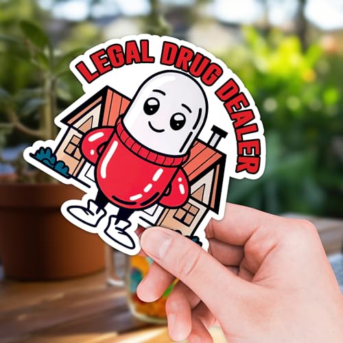 Image of Pharmacy Sticker 8 Pcs (Large Size) Vinyl Stickers Laptop Waterproof Decal for Car Bumper Water Bottle Notebook Luggage Window Funny Party Birthday Decorations - Size 4 Inches