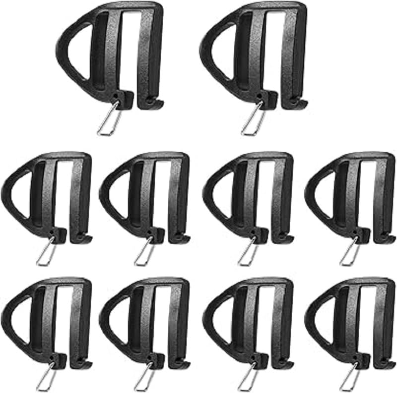 10 PCS Webbing Hook Clip Webbing Connecting Buckles Adjustable Backpack Strap Keeper Plastic Strap Belt Buckle with Open Lock End Clasp Slides Backpack Strap Clips