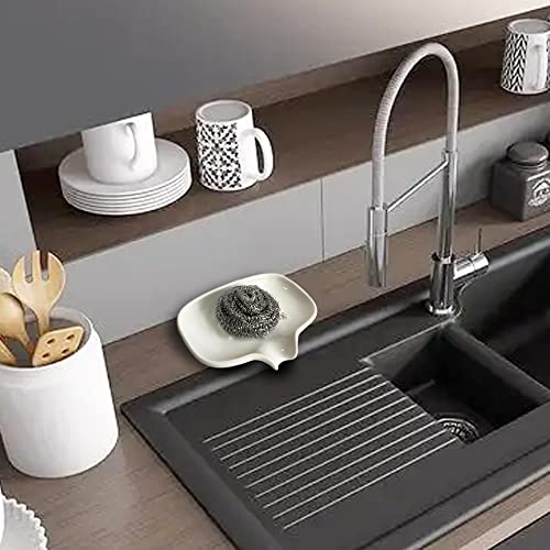 Multi-Color Ceramic Soap Dish For Kitchen Or Bathroom, Easy To Clean, Self Draining Soap Holder, Keeps Soap Dry (White) #TOP1
