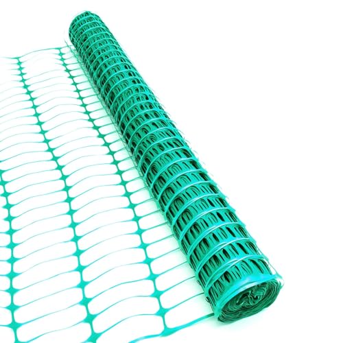 Heavy Duty Barrier Fencing Mesh Plastic Safety Garden Netting Temporary Fence Green Orange 1m High 25m / 50m Length Outdoor Crowd Events Construction (Green 1m x 25m)