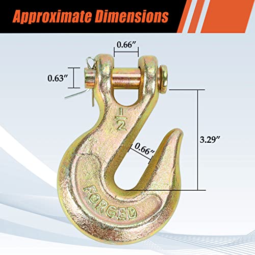Prffwk 1/2 Inch G70 Heavy Duty Clevis Grab Hook For Trailer Truck Transport Chain (2 Pack) 11,300 Lbs Working Load Limit #TOP4