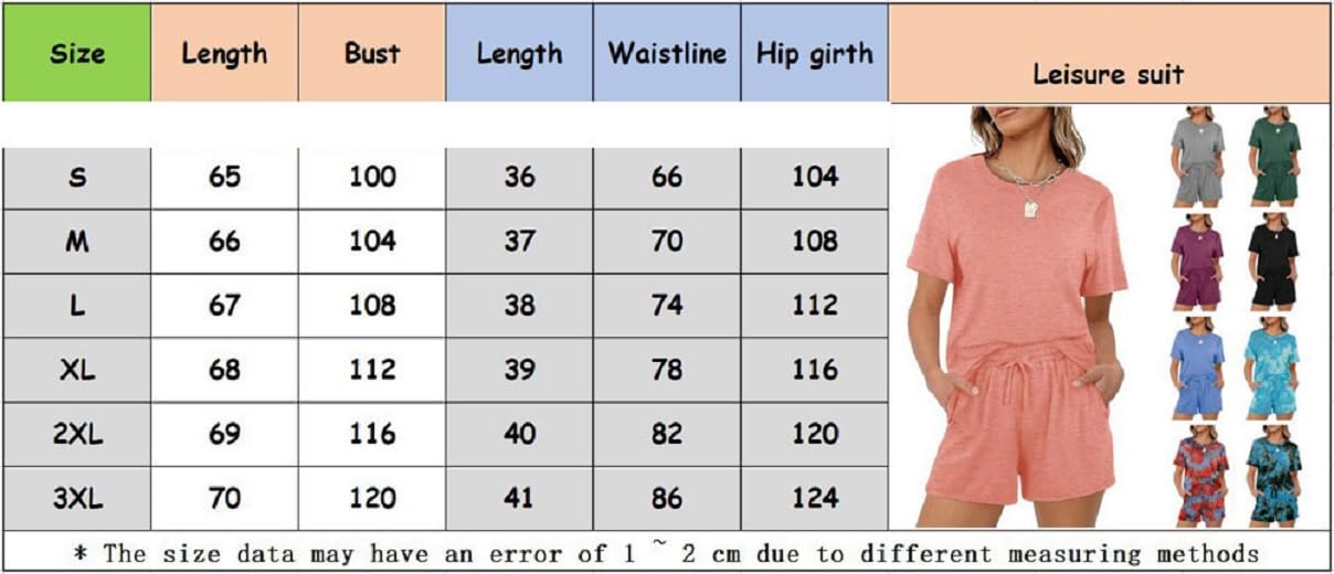 Trainingsanzug für Damen Sommer Sportanzug 2 Teiliges Outfit Einfarbig Kurzarm T-Shirts + Kurze Hose Set Leichtes Freizeitanzug Mädchen Oberteil und Sporthose