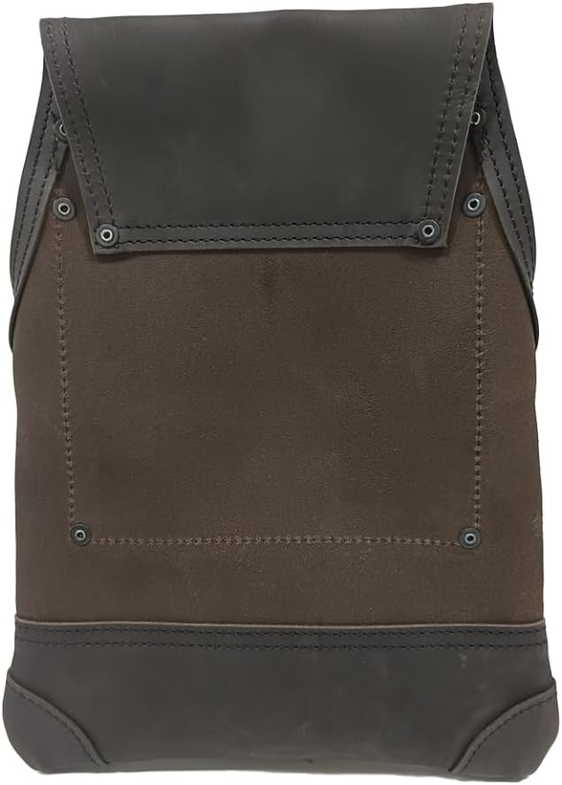 Zeluga 20-500 10 Pockets Premium Nubuck Top-Grain Leather Tool Pouch, Brown