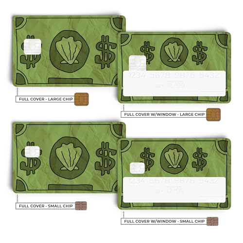 Bikini Bottom Dollar Credit Card Skin Debit Card Stickers for Key, Debit, Credit, Bank Card 4PCS Card Skin for Adults, 002347a2