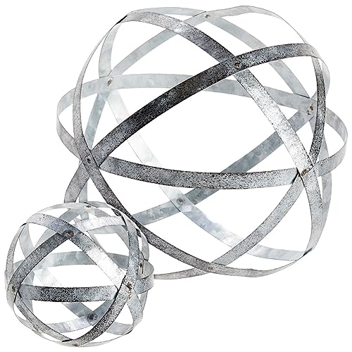 Sphères en métal argenté décoratives pour salon et table basse moderne