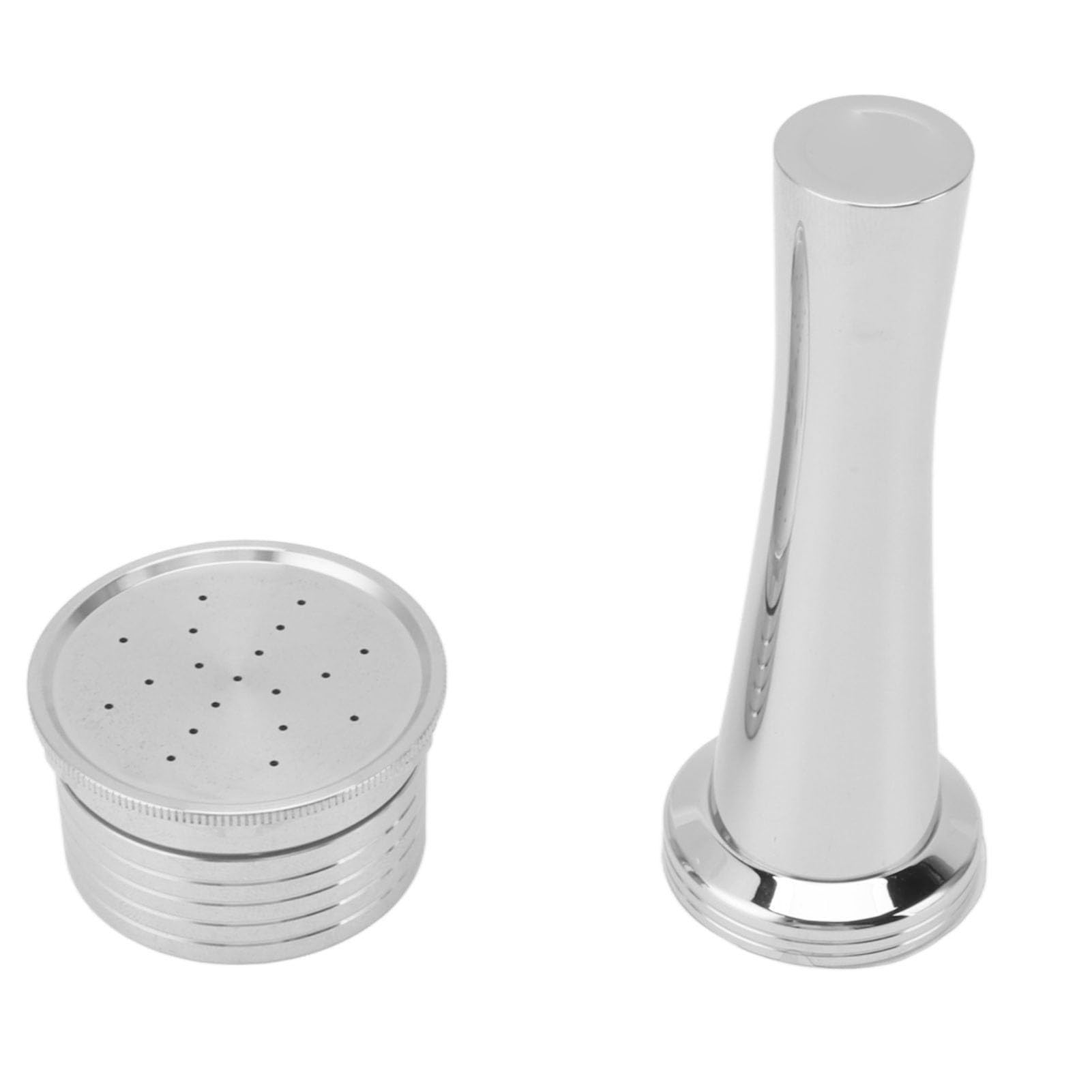 Cápsula de café de Acero Inoxidable Cápsulas de café Reutilizables Cápsula de Recargable Respetuosa con el Medio Ambiente con Cuchara Cepillo Martillo Limpieza Conveniente