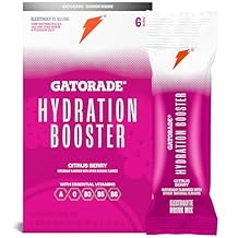 Gatorade Hydration Booster Electrolyte Drink Mix Powder Packets, Citrus Berry, Advanced Electrolyte Blend, No Added Colors, No Artificial Sweeteners, Essential Vitamins A, C, B3, B5, B6, Makes 20 Fl Oz, 6 Pack