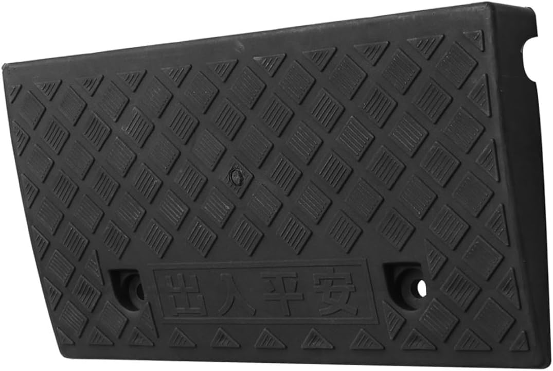Plastic Car Curb Ramp Vehicle Threshold Ramp 50x27x9cm Black for Driveway Sidewalk Use