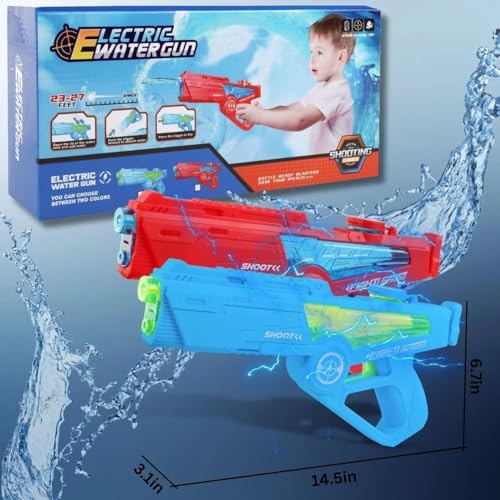Image of High Pressure Holi Pichkari Electric Water Gun, Automatic Squirt Gun with 300Cc Excellent Range 25-32 Feet - (Magzine) for Kids and Adults Pool Party (Auto Suction Gun Big)