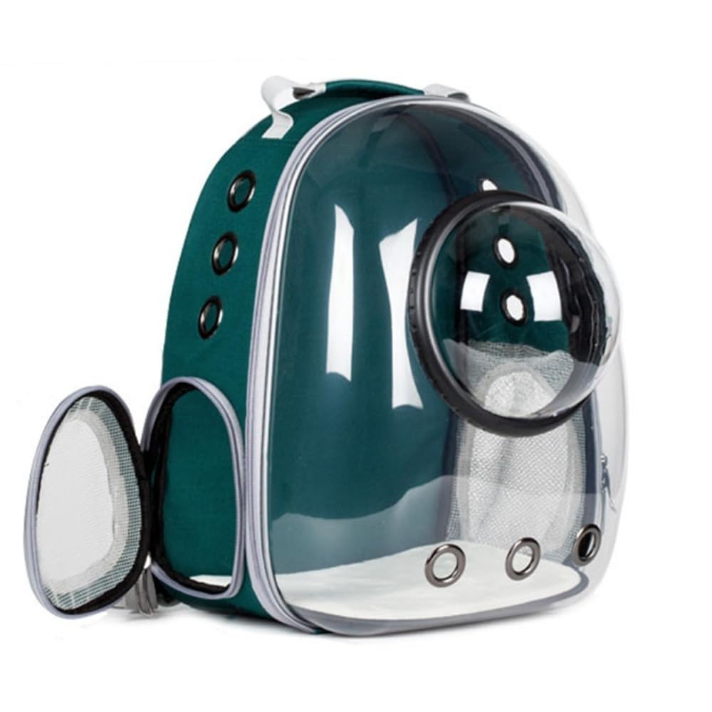 ShengWen Cat and Dog Space Capsule Backpack - Breathable Portable Pet Carrier with Window - Large Capacity (Green)