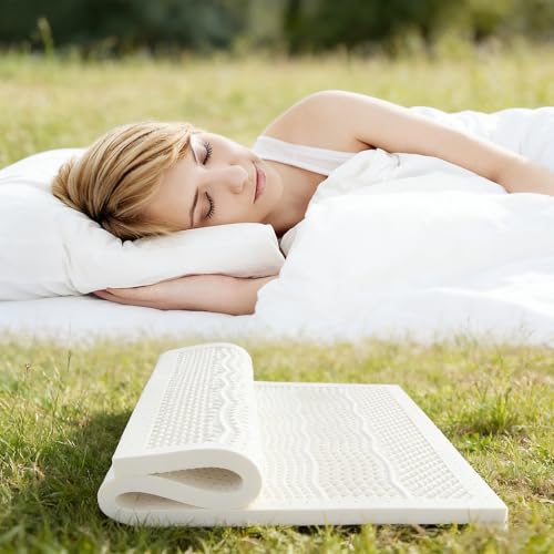 Colchón de látex natural con rebote lento y diseño de tatami personalizable, incluye fundas interiores y exteriores para mayor comodidad y apoyo
