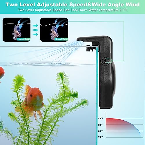 Image of DaToo Mini Aquarium Chiller Small Fish Tank Fan Aquarium Cooling Fan 2-Level Speed Adjustable Aquarium Fan Quiet Aquarium Cooler with Wide Angle Wind Suitable for (1-6Gal) Fish Tank