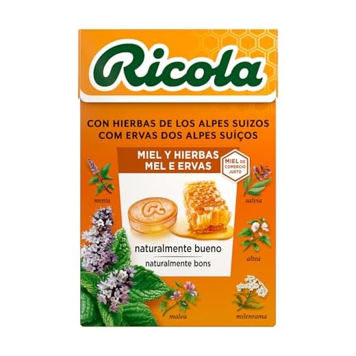Ricola – Miel y Hierbas, Caramelos Duros, Refresca y Alivia la Garganta y las Vías Respiratorias, con Miel y Mentol, 13 Hierbas Suizas y Aceites Esenciales - Caja 50 g