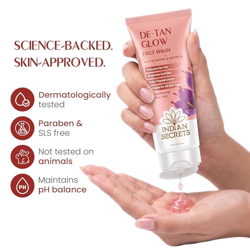 Image of Glow Combo | De-Tan Face Wash & Scrub Soap For Brightening & Glowing Skin | Kojic Acid, Saffron, Glutathione, Niacinamide, Turmeric | Reduces Tan | For Men & Women, Pack of 2