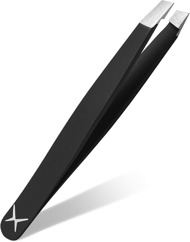 Pinça chanfrada mini aaasportx em aço inoxidável Matt Black com estojo, 1 unidade